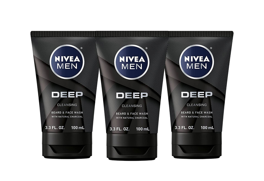 nivea men deep cleansing beard & face wash