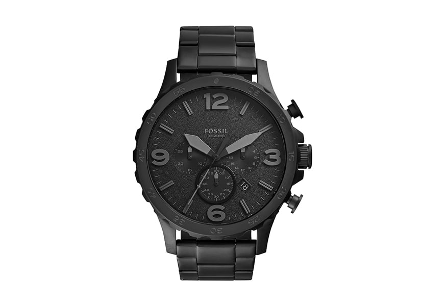 fossil mens nate blacktone watch