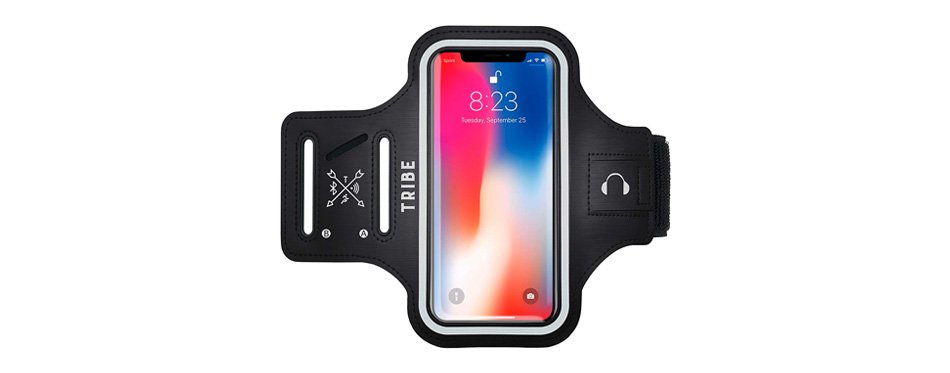 Tribe AB37 Water Resistant Sports Armband for iPhone or Android in Grey