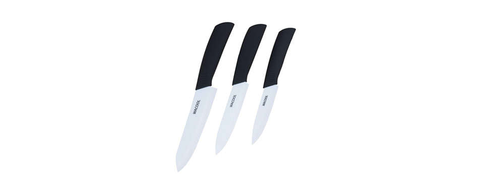 Ceramic Knife Set - 6 Pcs Chef Kitchen Knives Santoku and Paring - Elegant Box by Vos