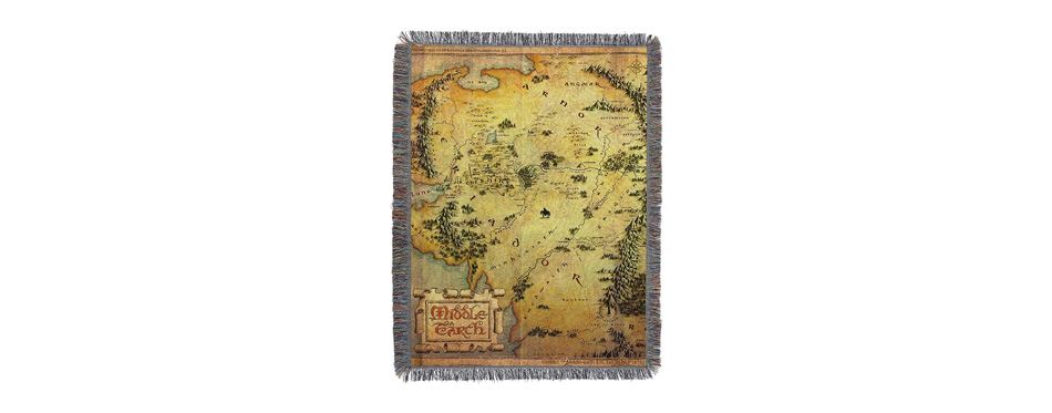 The Hobbit, Middle Earth Woven Tapestry Throw Blanket, 48 x 60