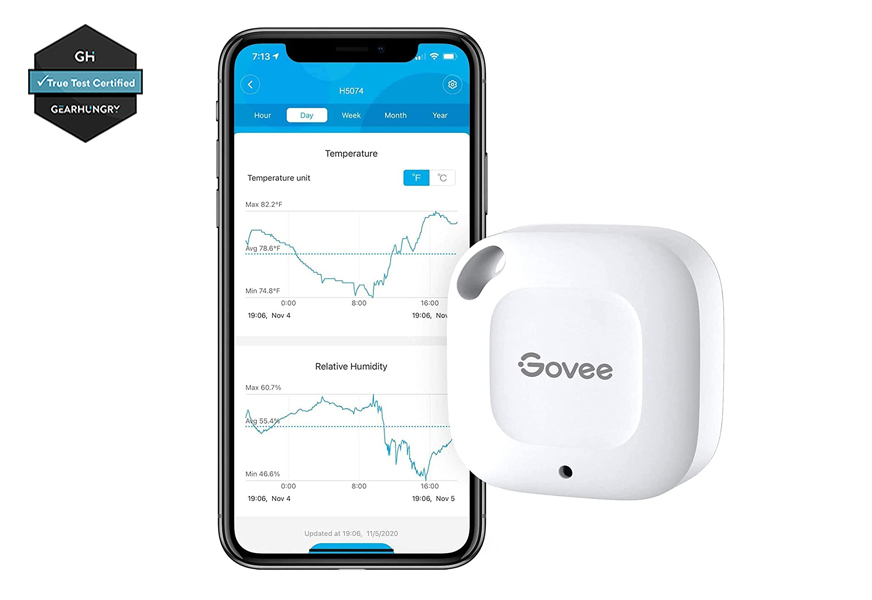Govee Smart Hygrometer, Wireless Thermometer, Mini Bluetooth Humidity Sensor  with Notification Alert, Data Storage and Export, 328 Feet Connecting Range  
