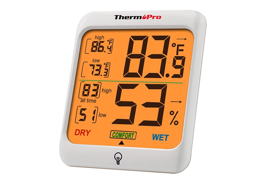 Compact Indoor Thermometer with High and Low Records