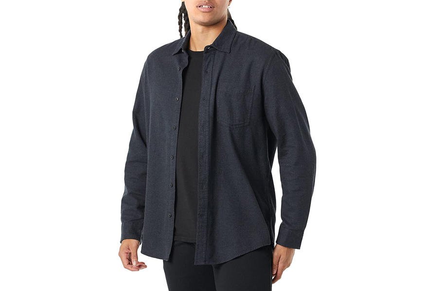 Alimens & Gentle Men's Long Sleeve Snap Flannel Lined Shirt Jacket