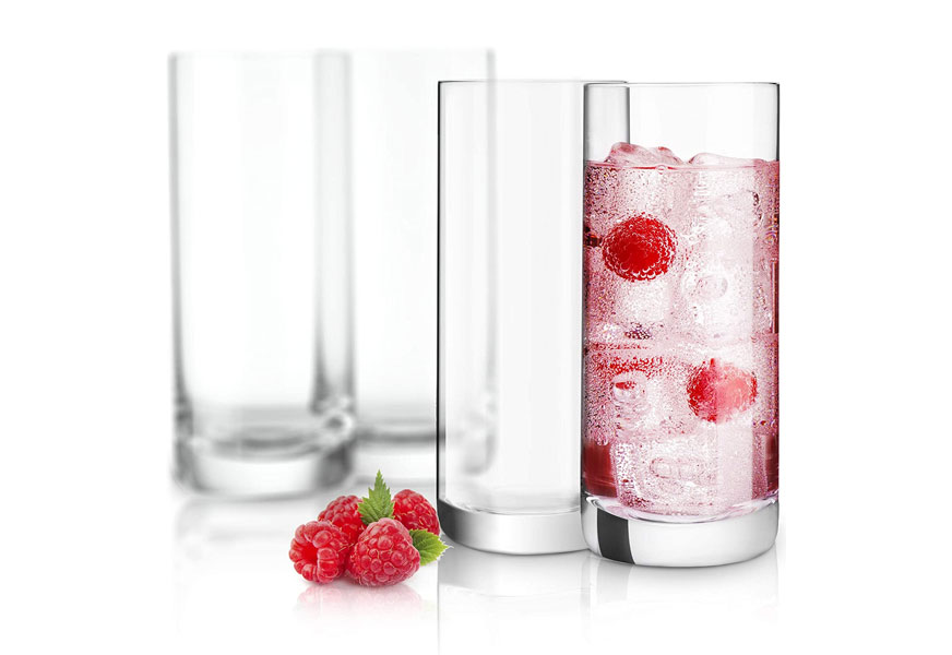 Vintorio GoodGlassware Highball Glasses (Set of 4) 13.5 oz -  Tall Drinking Glass with Heavy Base - for Water, Juice, Cocktails, and  Beverages - Dishwasher Safe, Perfect for Kitchen & Bar: Highball Glasses