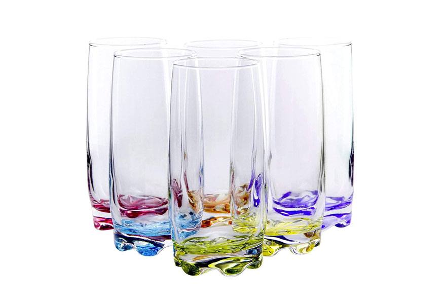 Vintorio GoodGlassware Highball Glasses (Set of 4) 13.5 oz -  Tall Drinking Glass with Heavy Base - for Water, Juice, Cocktails, and  Beverages - Dishwasher Safe, Perfect for Kitchen & Bar: Highball Glasses