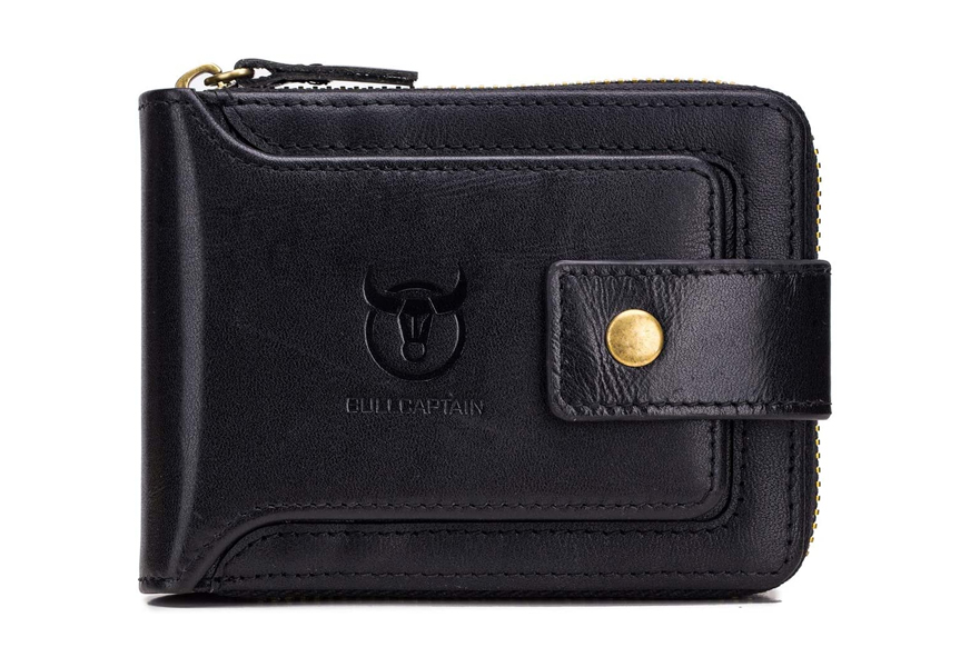 ADMETUS Men's Short Zip-Around Bifold Wallet