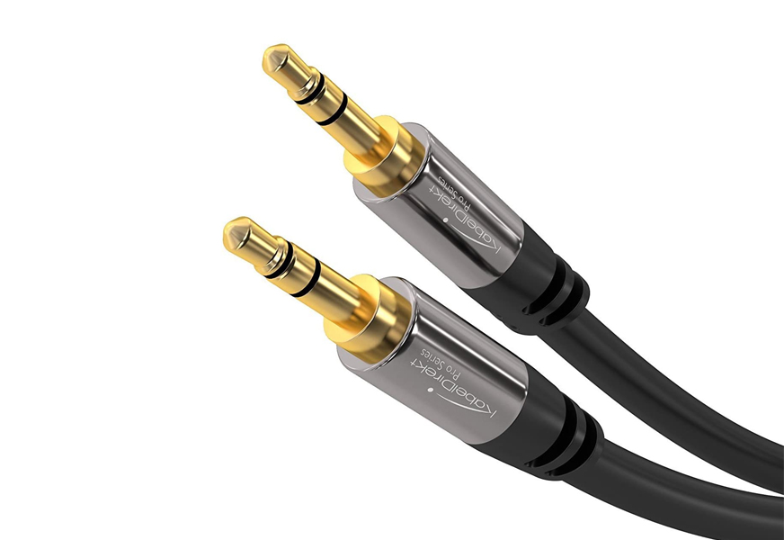  DUKABEL Top Series Long RCA Cables (8 Feet / 2.4 Meters), RCA  to 3.5mm 2-Male RCA to AUX Audio Cable Crystal-Nylon Braided/ 24K Gold  Plated/ 99.99% 4N OFC Conductor : Electronics