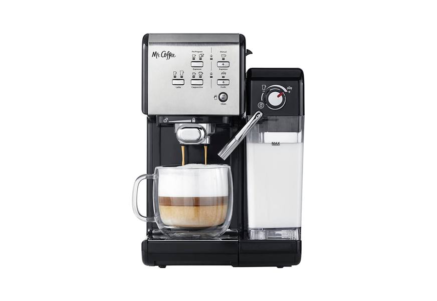 mr. coffee one touch coffeehouse espresso maker and cappuccino machine