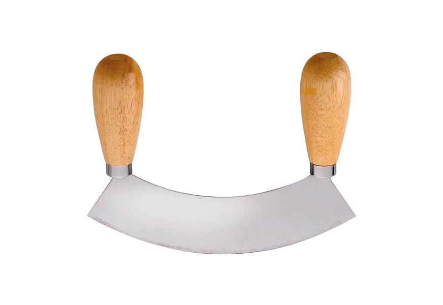 Double Blade Salad Cutter, Stainless Steel Mezzaluna Chopper Knife for  Lettuce, Salad and Vegetable Mincing