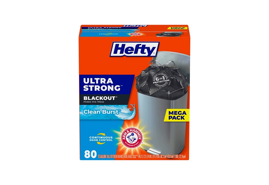 Hefty Steel Sak Heavy-Duty Drawstring Contractor CleanUp Trash
