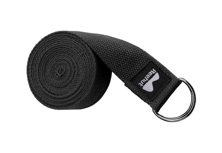 YogaAccessories 8' Cinch Buckle Cotton Yoga Strap (Black)