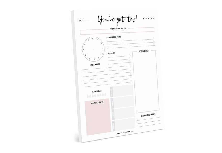 Bliss Collections Daily Planner, You've Got This, Undated Tear-Off