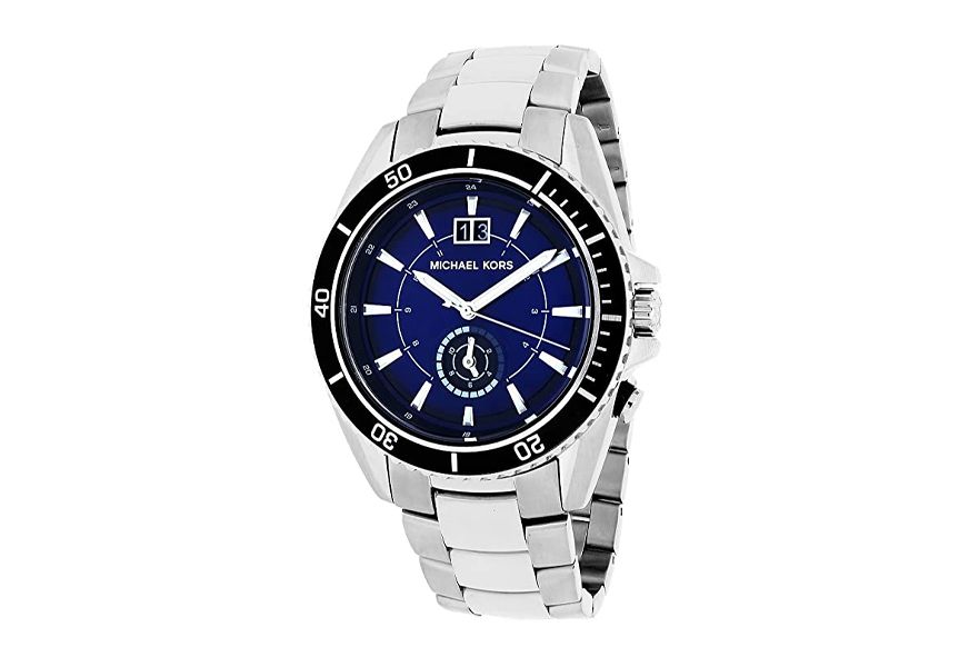 Michael Kors Men's Hutton Stainless Steel Chronograph Watch Blue/Silver