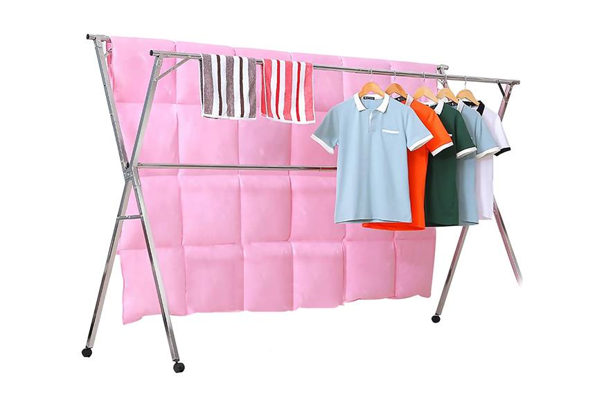 SONGMICS 2-Tier Clothes Drying Rack, 72-Inch Folding Laundry Drying Rack  with 3