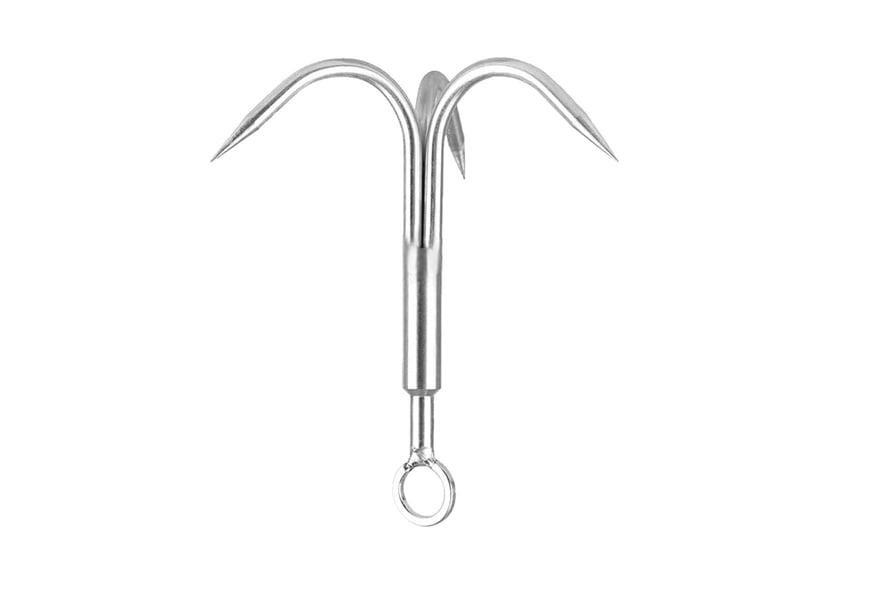 Large Grappling Hook, 4-Claw Folding Stainless Steel Grapple Hooks