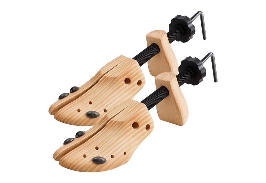 2 way cedar wooden shoe stretcher for men