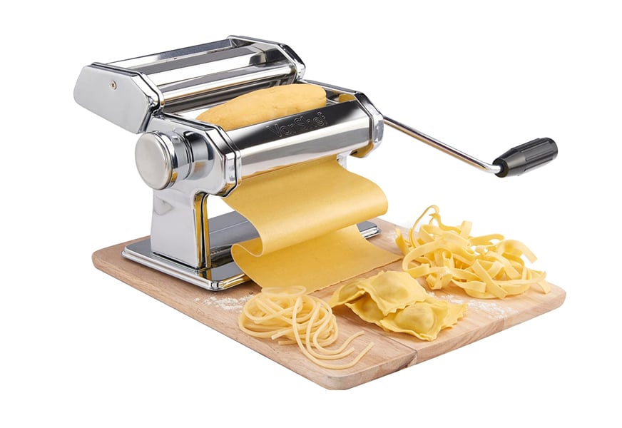 Pasta Machine, ISILER 9 Adjustable Thickness Settings Pasta Maker, 150  Roller Noodles Maker with Aluminum Alloy Rollers and Cutter for Pasta